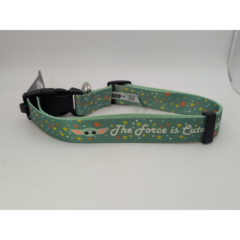 Star Wars Mandalorian "The Force is Cute With this One" Dog Collar Size XL NWT